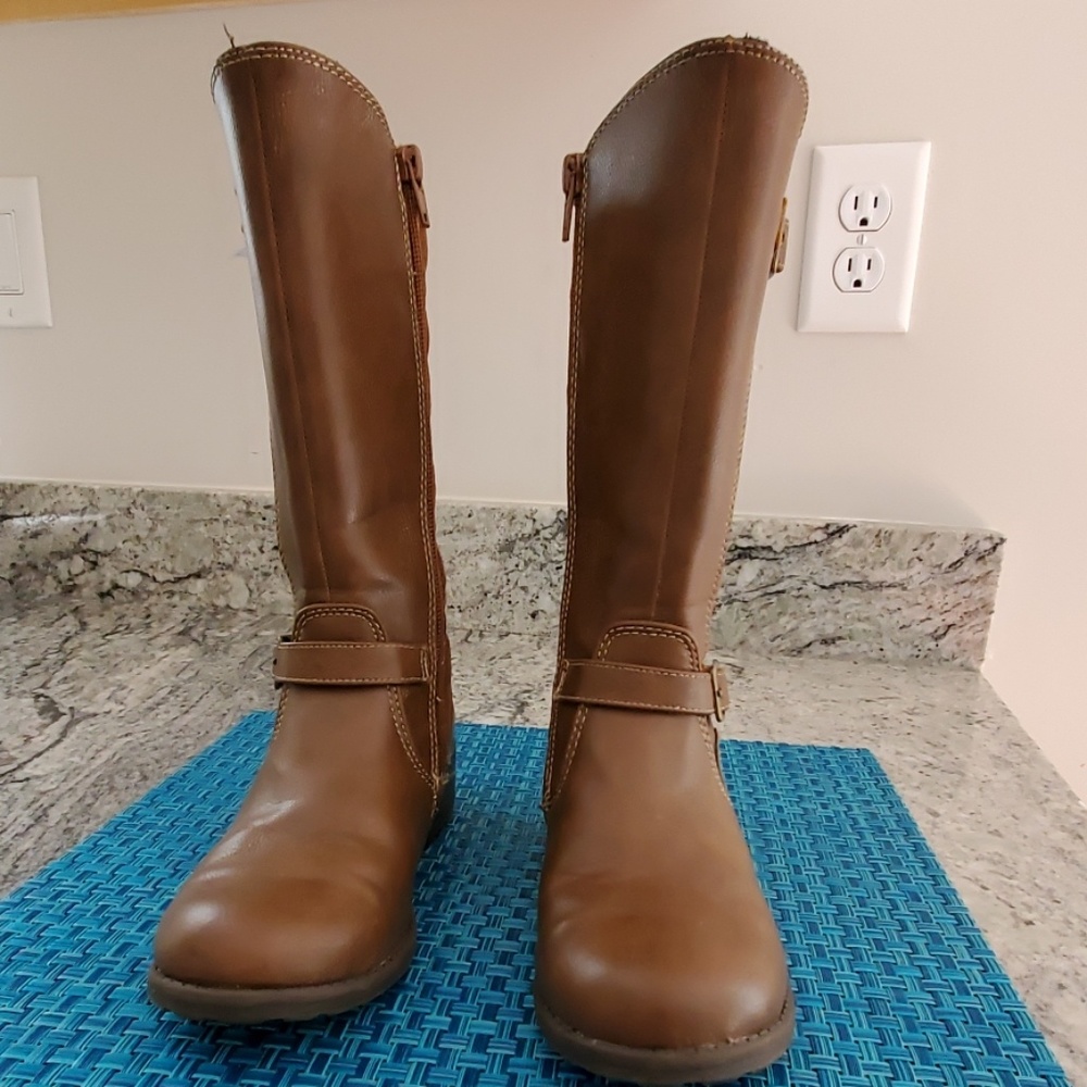 Girls Brown Leather Boots (13)
